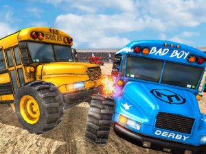 School Bus Demolition Derby Action