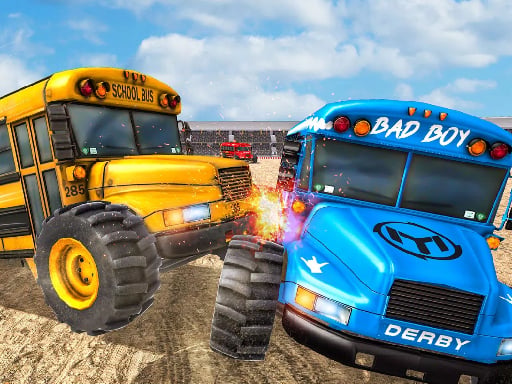 School Bus Demolition Derby Action